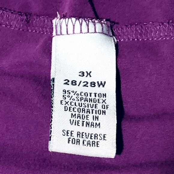 CATHERINES Top 3X 3/4 Sleeves Plum Mesh Accent Suprema Collection 26/28W - Picture 6 of 7